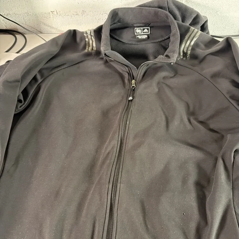 Adidas Men's Golf Polyester Fleece Full Zip Size XXL Black Jacket Long Sleeve 2X